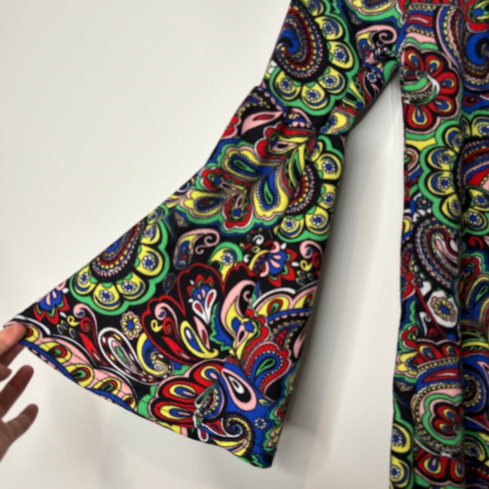 Colorful Paisley Bell Sleeve Tunic Dress/Top Women's Small/Medium - Picture 2 of 8